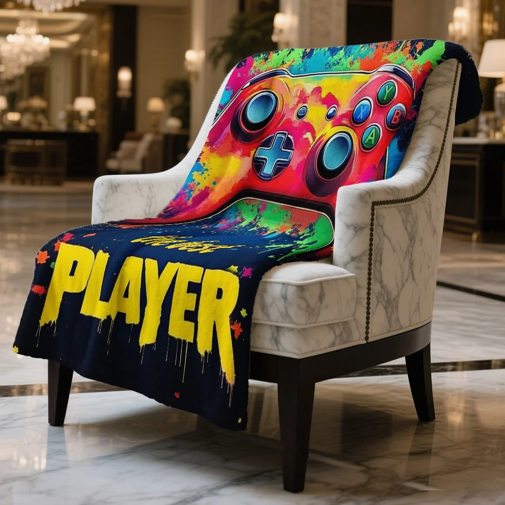 Large Gaming Throw Blanket Video Game Player Controller Aesthetic Oversized Couch Blanket 150x200cm Gift