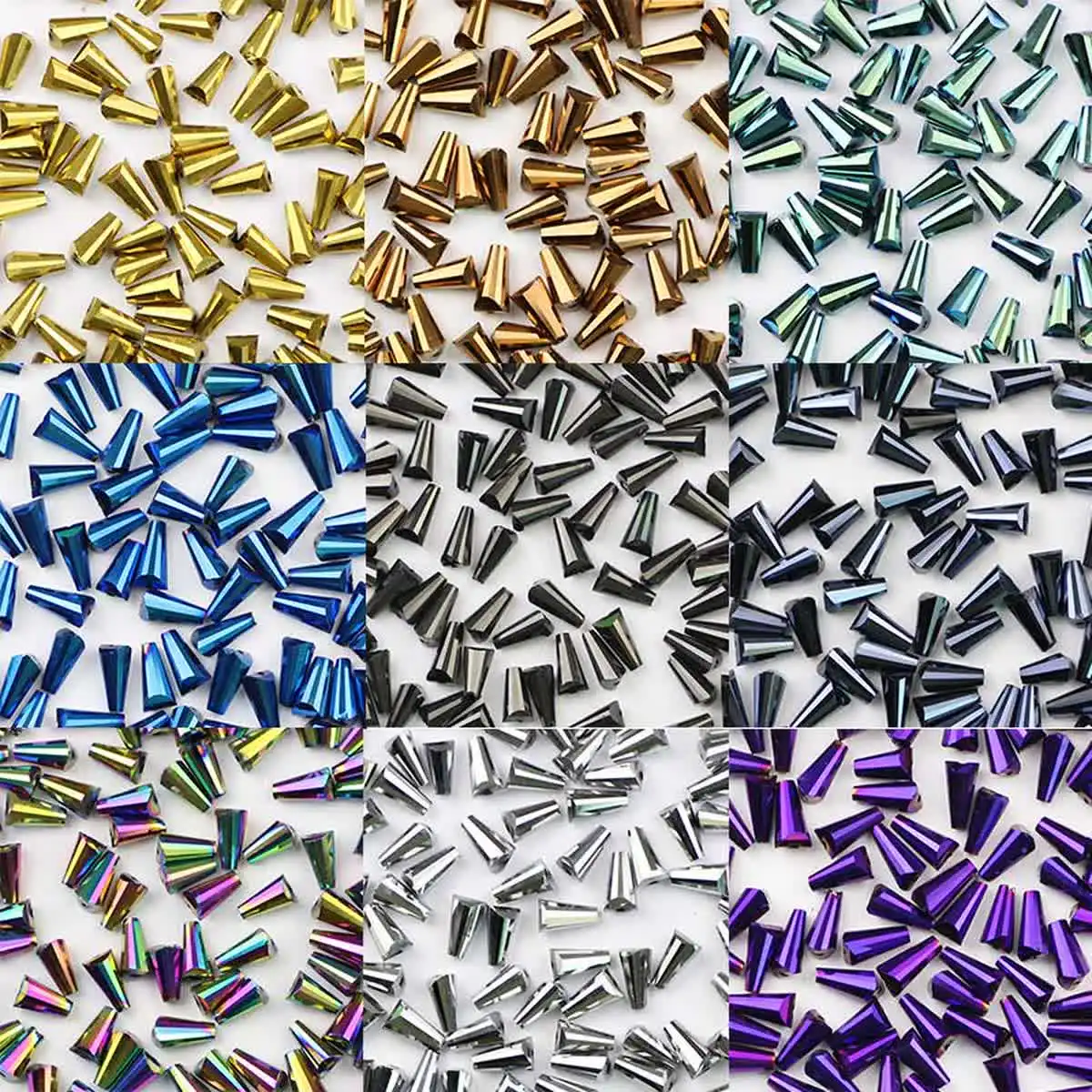 4x8mm 62-Piece Crystal Glass Pagoda-Shaped Multicolored Handmade DIY Jewelry Making Bracelet Necklace Decorative Accessories