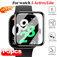 1-5PCS 9D Curved Protective Film For Xiaomi Redmi Watch 5 Active Smartwatch Screen Protector for Redmi Watch 5 Lite No Glass