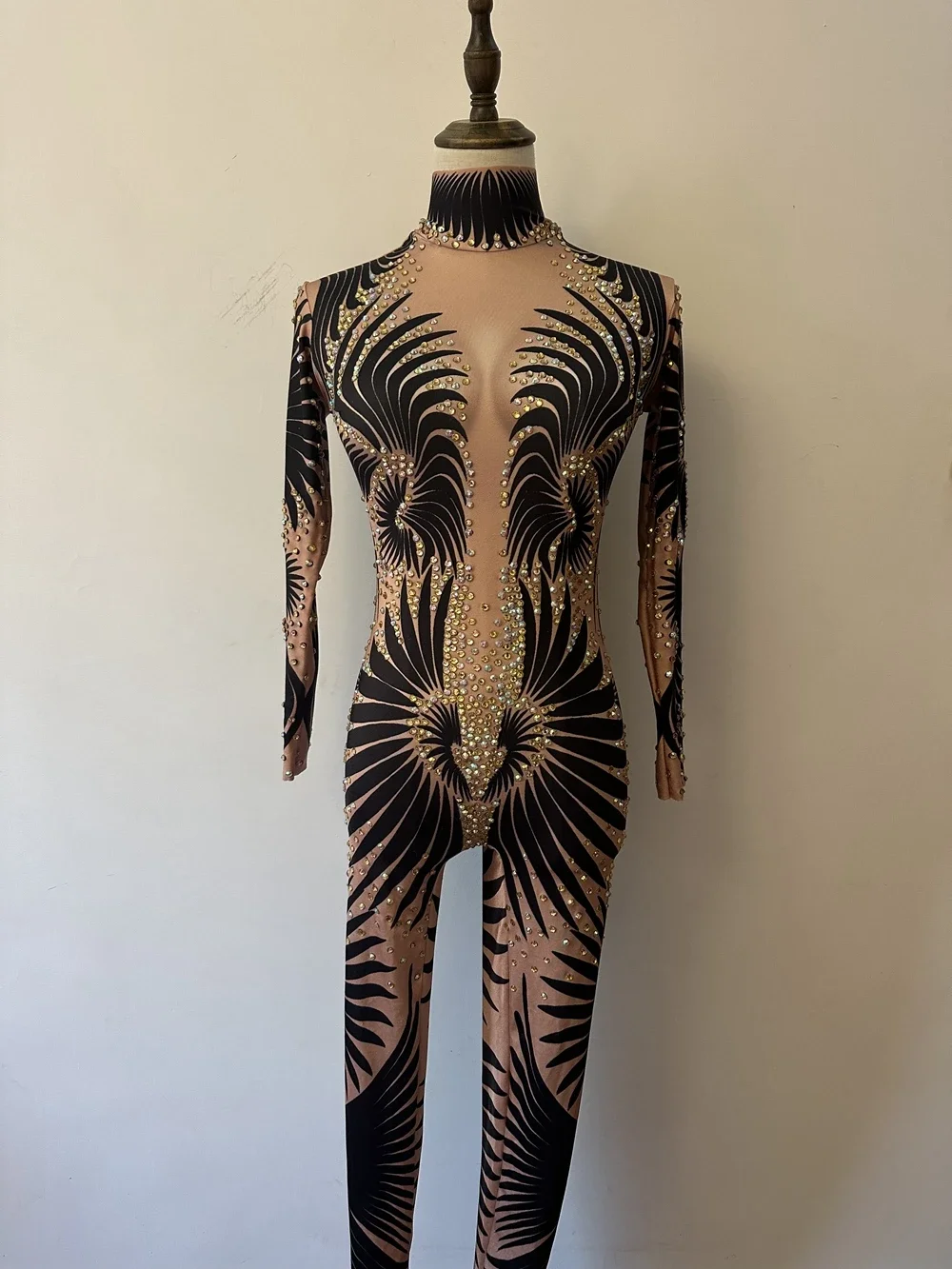 Sprankelende Steentjes Jumpsuit Voor Vrouwen Dansvoorstelling Kostuum Vrouwelijke Podiumkleding Feest Nachtclub Outfit