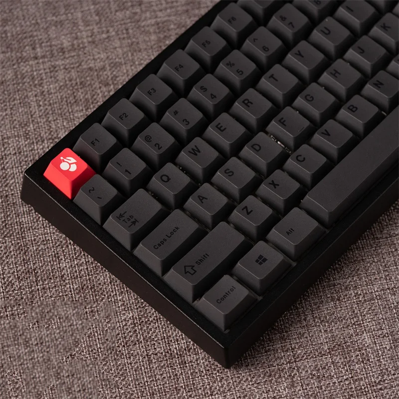 Gaming Mechanical Keyboard Heavy Metal Minimalist Black PBT Keycap Cherry Profile 130 Key Dye-Subbed Gateron Kailh Box Mx Switch