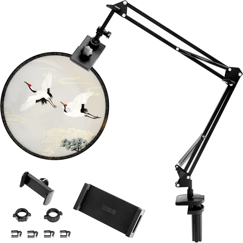 

PORK-Embroidery Stand Adjustable Embroidery Holder Metal Frame For Needlepoint Projects Tablet Phone B