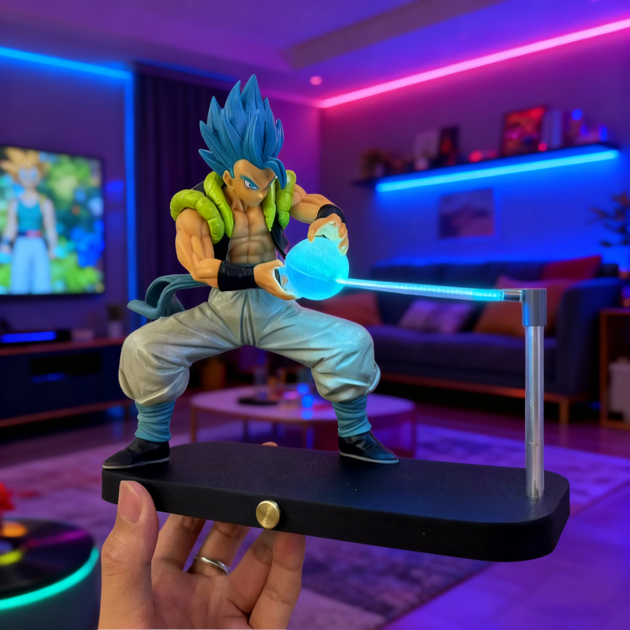 Lámpara recargable de Dragon Ball Gogeta, lámpara de Anime Gogeta Ligh Son Goku, modelo Kakarotto Kamehameha Wave, adorno magnético