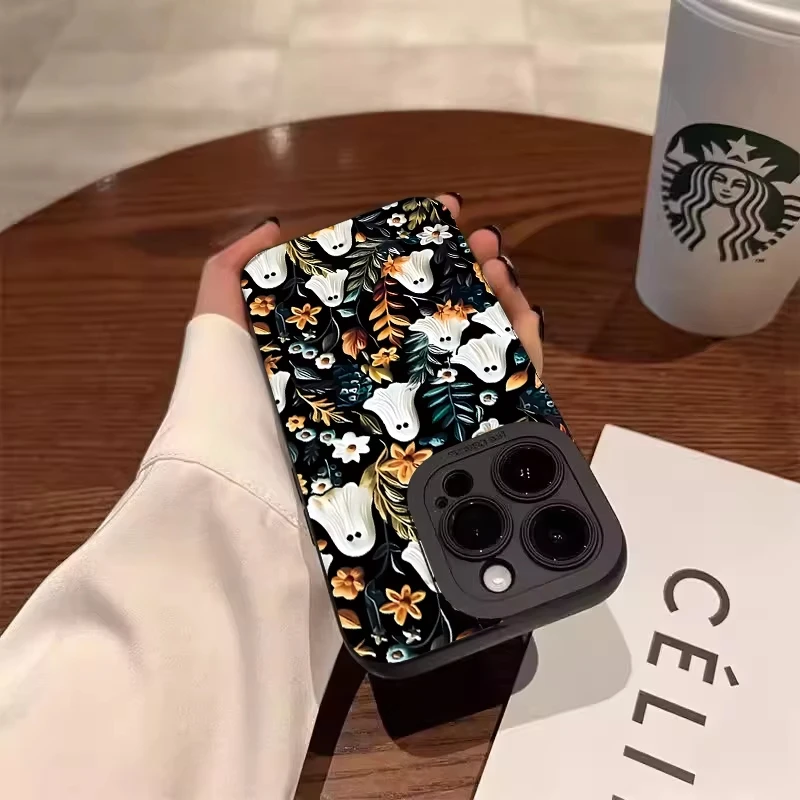 هالوين قسط اليقطين نمط جراب هاتف آيفون 17 16 15 14 13 12 11 برو ماكس 16 زائد 16E 17 الهواء لينة غطاء سيليكون