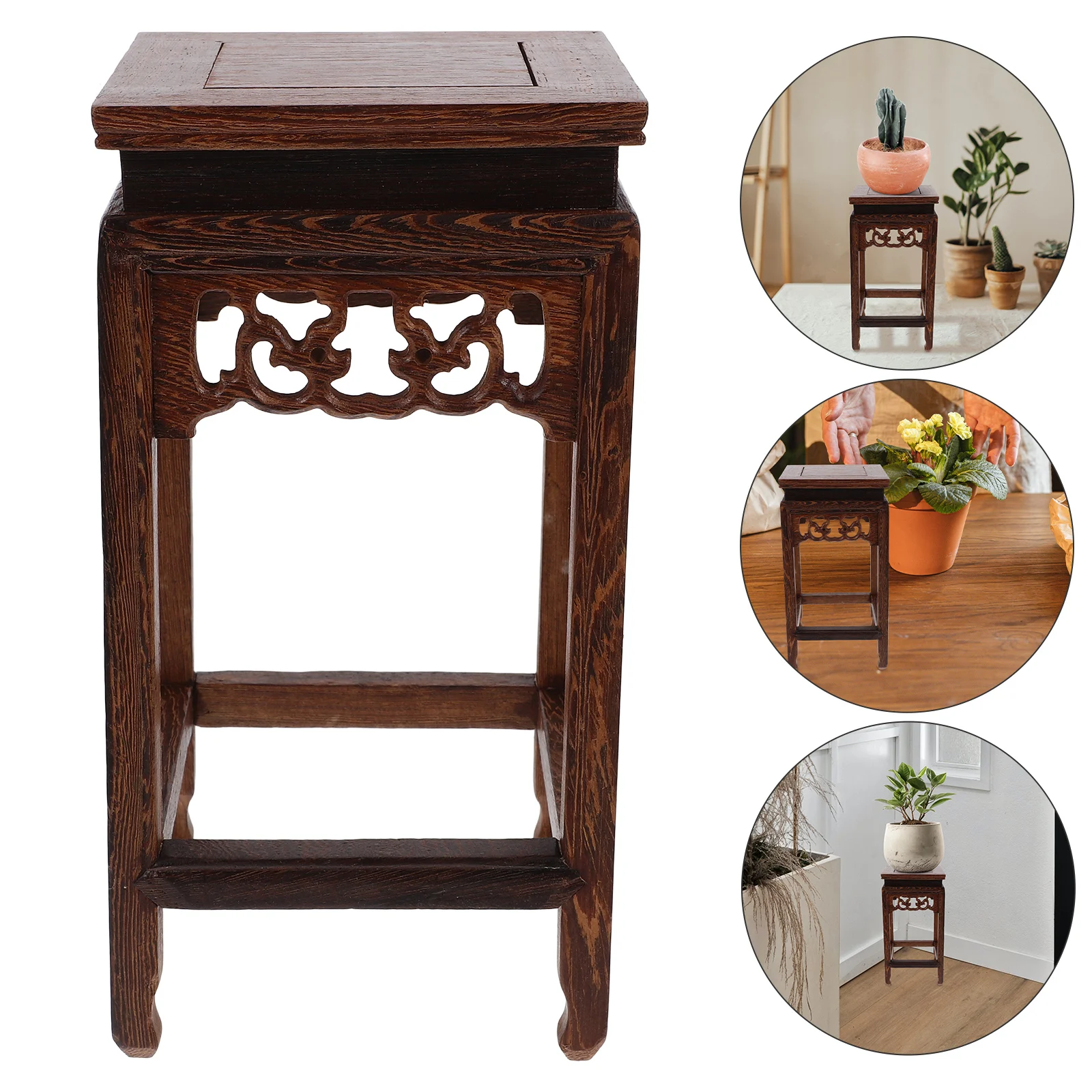 

Jade Carved and Strange Stone Ornaments Flower Pot Stool Decorative Step Outdoor Foot Bonsai Display Stand Planter Holders