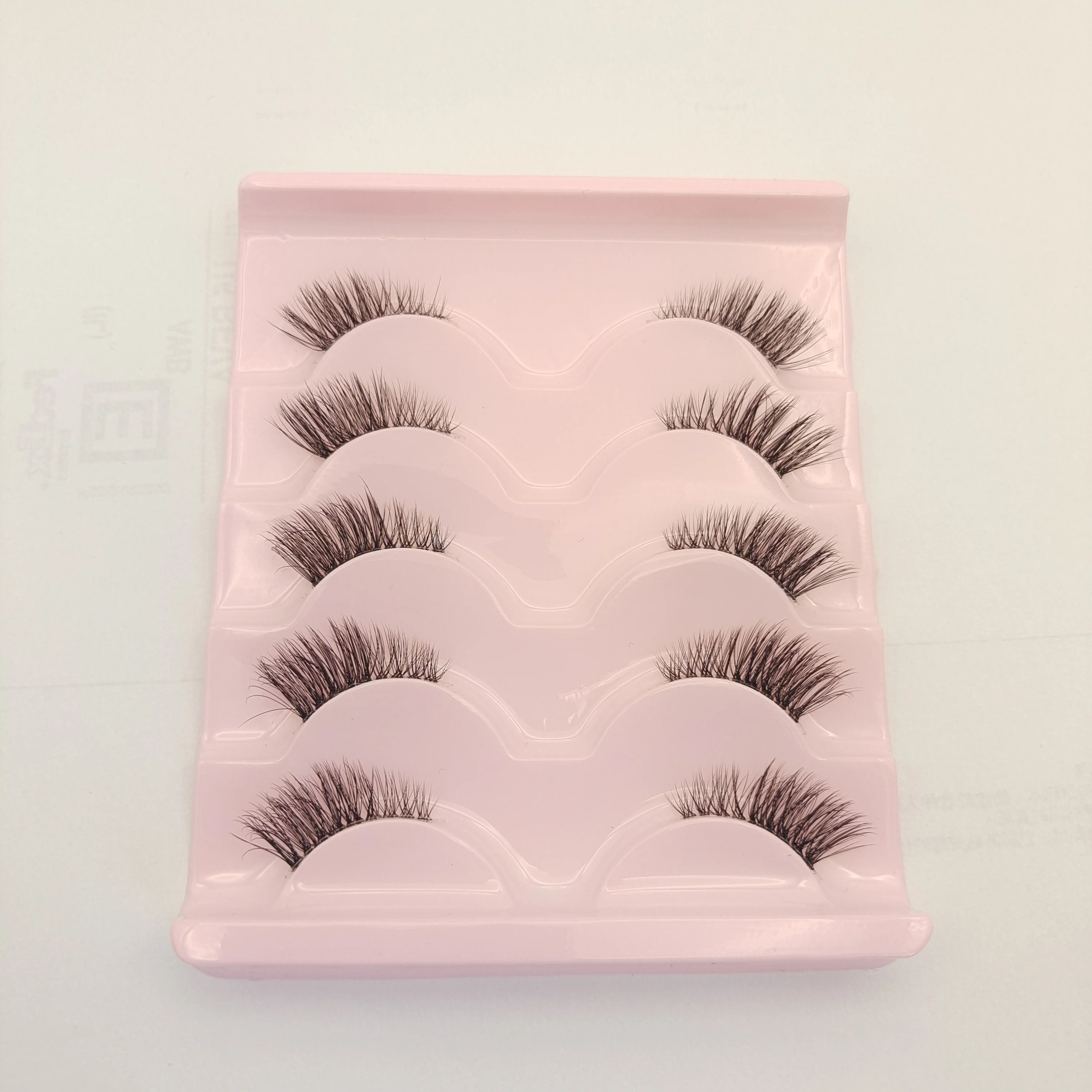 H02 5-paar natuurlijke Cat Eye halve wimpers Zacht namaakbont Valse wimperextensions Kit Applicatietool