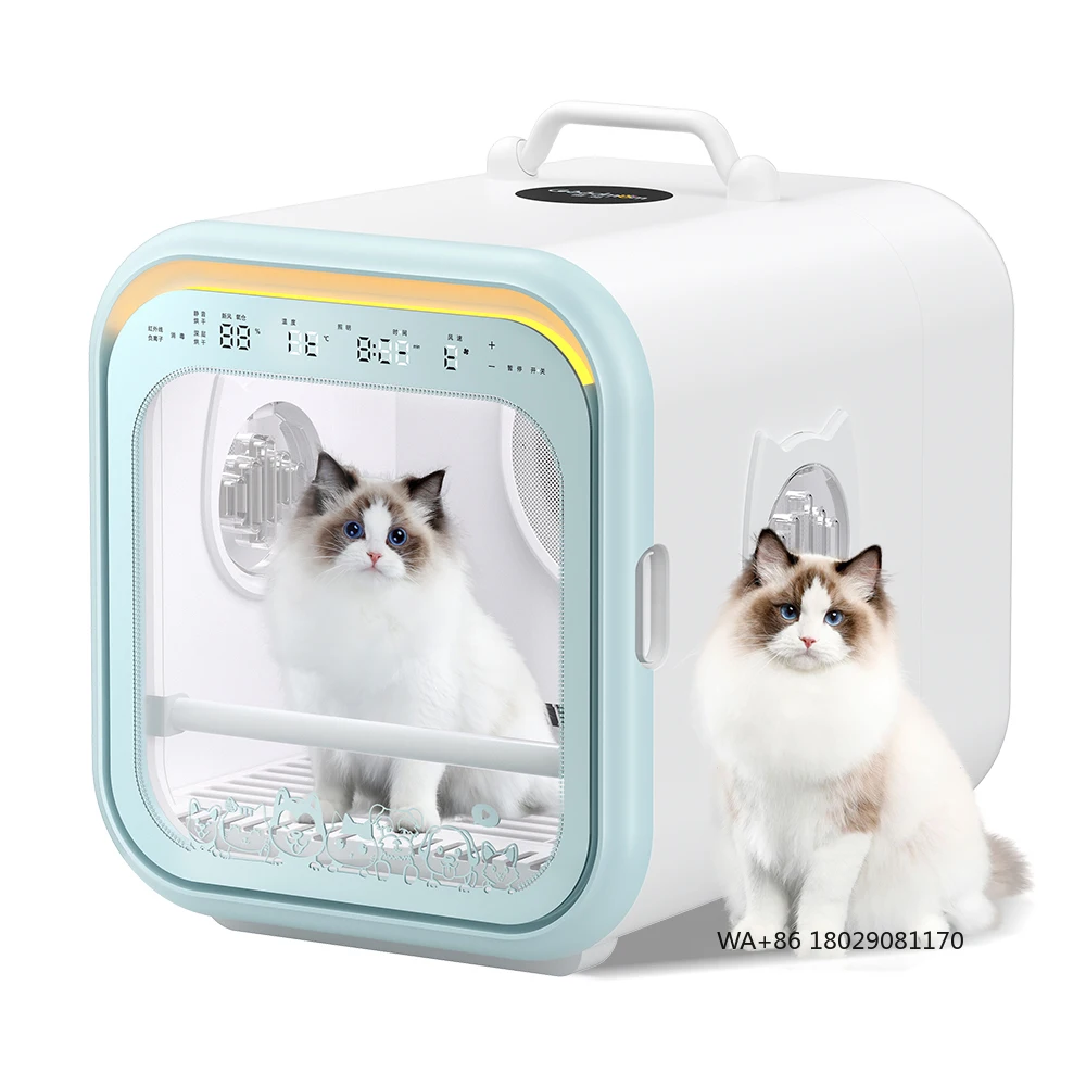 Pet Dryer Double Outlet Super Quiet Pet Cat and Dog Drying Box New High Air Volume Pet Hair Blower, Automatic