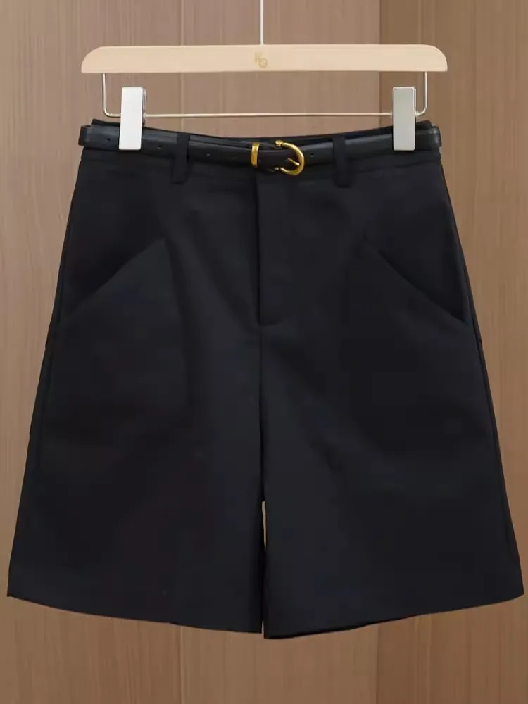 

Летние повседневные свободные брюки-капри 2024 года, тонкие, прямые, рабочие, с высокой талией, из хлопка, широкие штанины