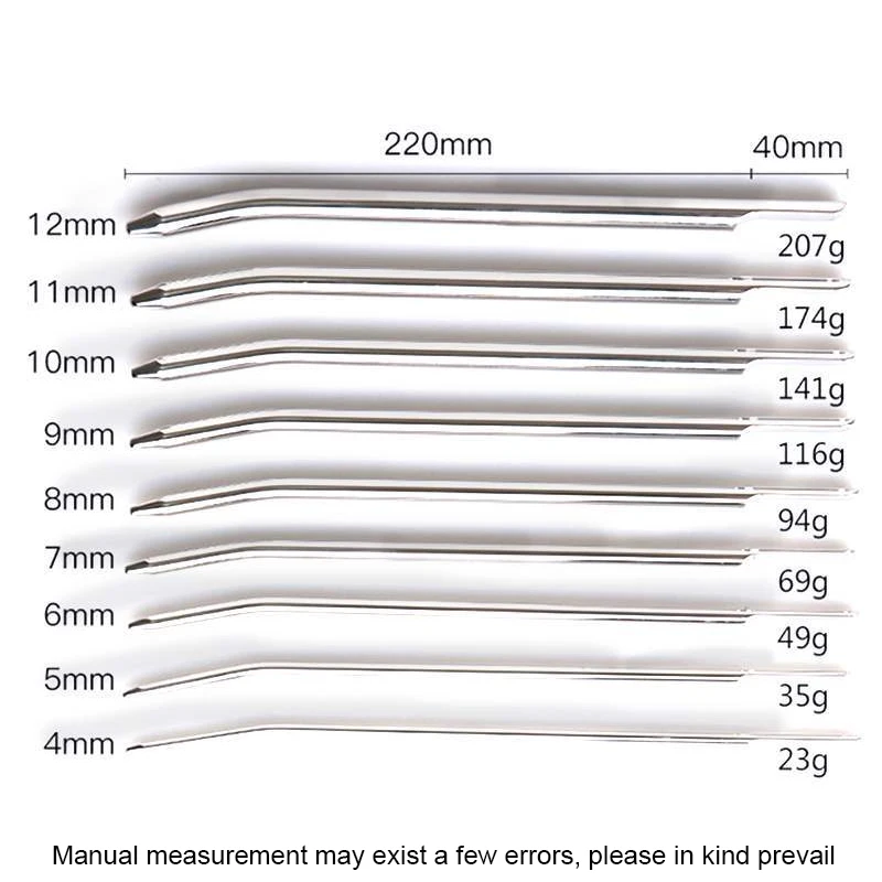 4-12mm Urethral Sounding Stainless Steel Uretra Probe Penis Plug Urethra Stimulate Dilator Men\'S Toys 18 Urethale Metal Sound