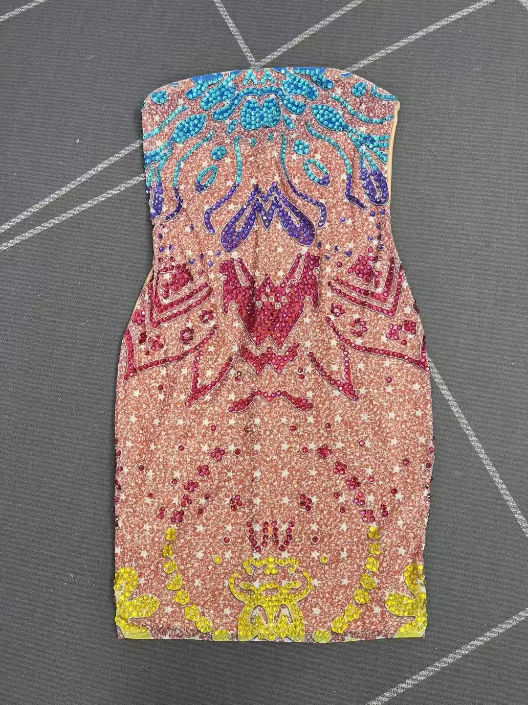 Vestido tubo Sexy con diamantes de imitación parpadeantes, vestido de cultivo para mujer, sesión de fotos de viaje diaria, noche de cumpleaños, alfombra roja, ropa de escenario