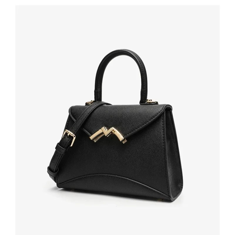 Textured Flap Top Handle Bag For Women V Shape Gold Metal Lock Adjustable Detachable Strap Elegant Formal Party Crossbody Purse
