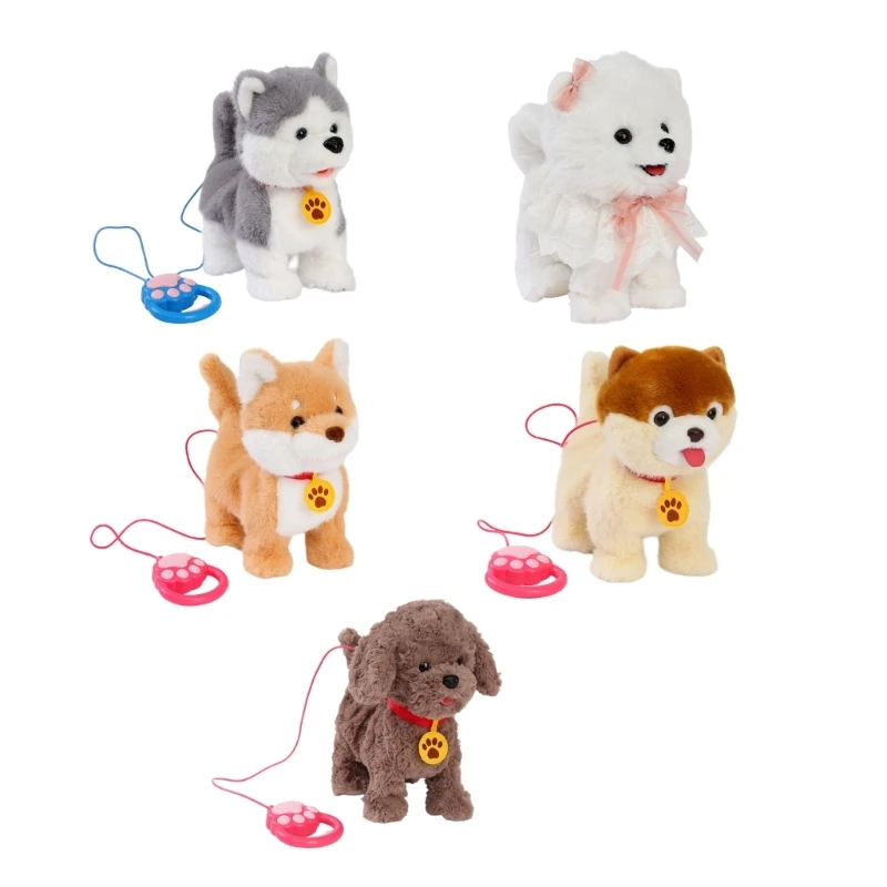 Interactive Electric Plush Dog Realistic Walking Barking Baby Crawl Learning Toy 15UB