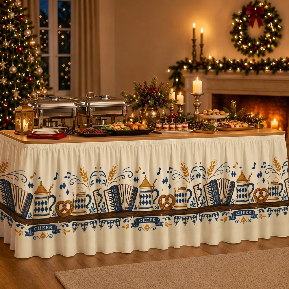 Berlin Oktoberfest Country Bar Accordion Table Skirt