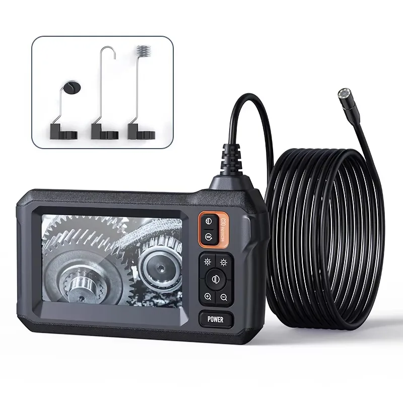 4.3Inch Screen Rigid Sewer Borescope Portable Video Scope Building Inspect Industrial Automotive Pipe HD Endoscope Camera System