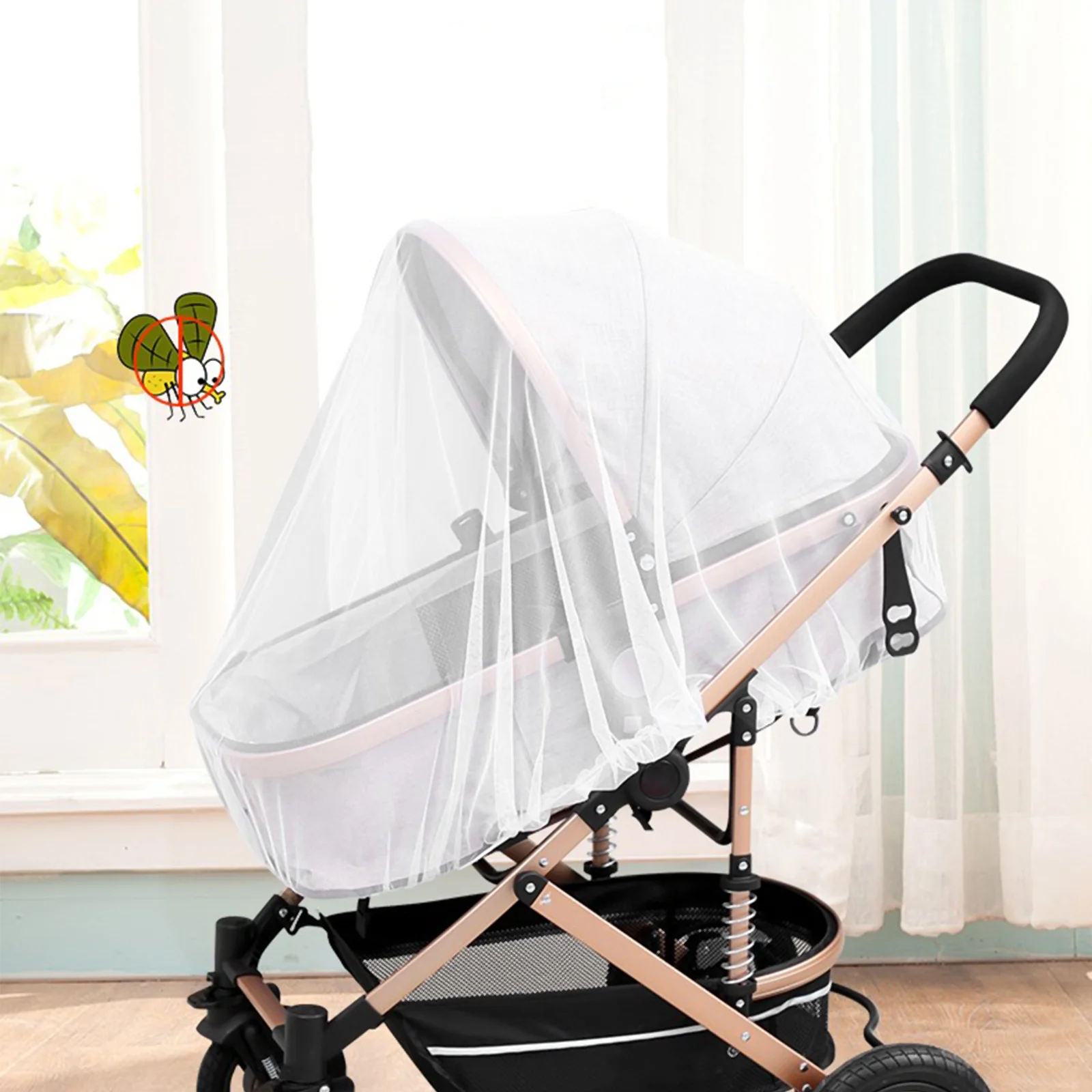 

3 Pcs Baby Stroller Mosquito Net Netting Wagon Anti-mosquito Grille Cover Mesh Breathable