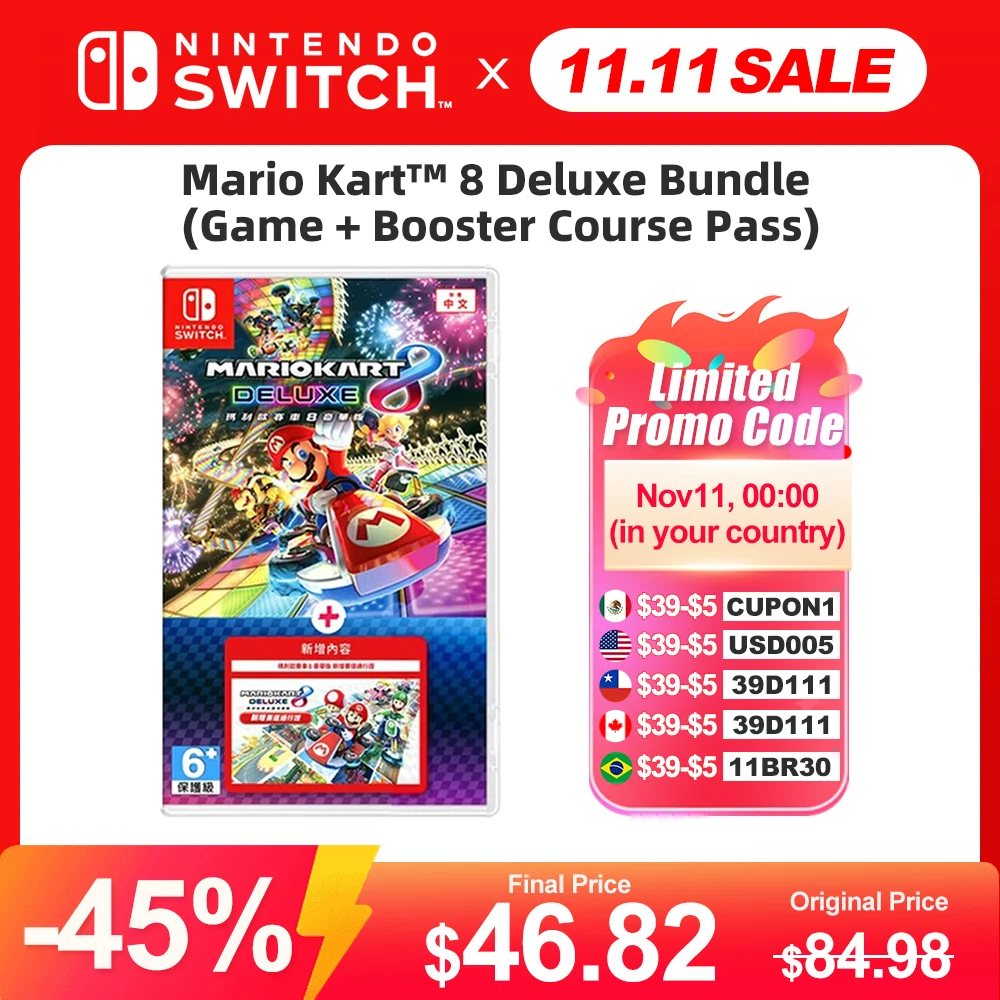 Mario Kart 8 Deluxe Bundle (Game + Booster Course Pass) Nintendo Switch Game Deals 100% Original Physical Game Card for Switch