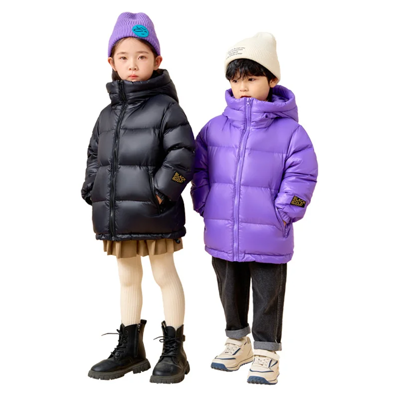Fall and Winter New Children's down Jacket Black Gold Standard Parent-Child White Duck down Boys and Girls Thickened Jacket view 5