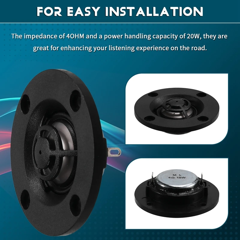 Conjunto de alto-falantes de tweeter para carro de 2 polegadas-52Mm-4OHM-20W-Alta performance-Car-Modificação de áudio