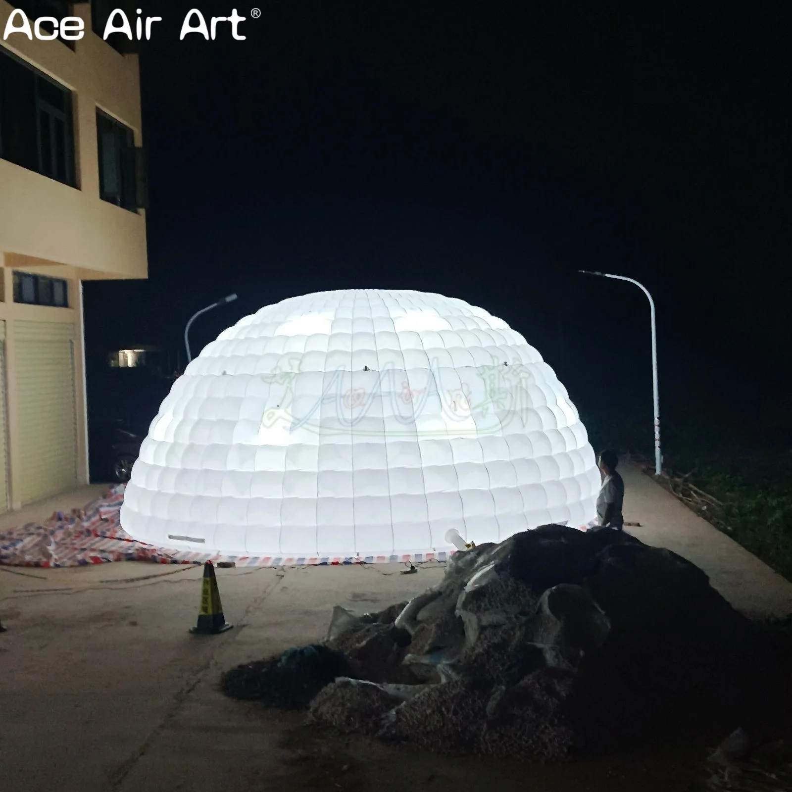 Tenda de cúpula inflável de 8m de diâmetro, iluminação led gigante, balão de iurta iglu, cúpula inflável gigante para eventos e festas