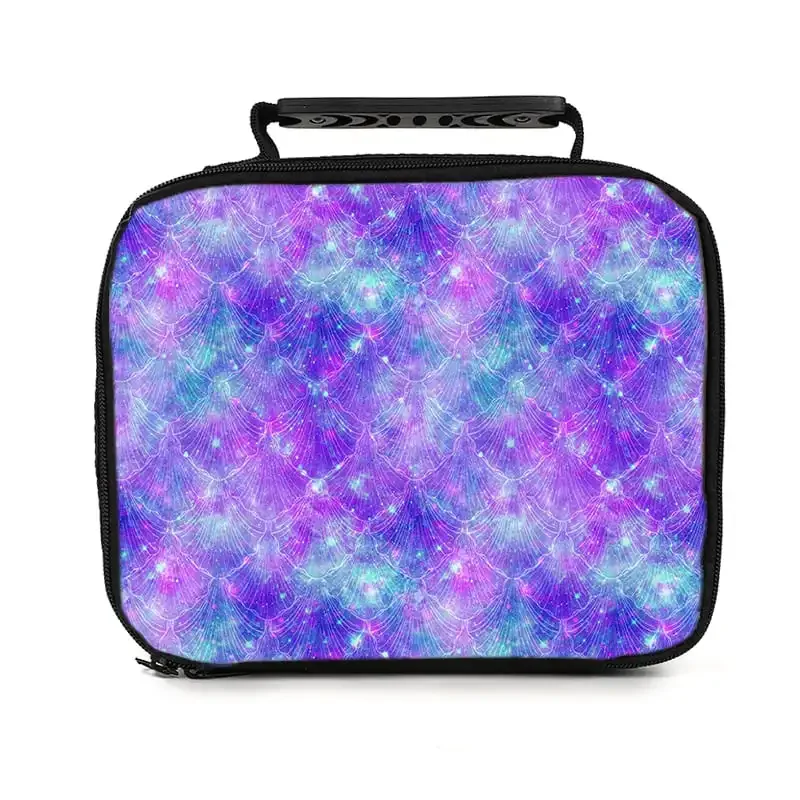 Blue Purple Blending Handheld Lunch Bag for Boy and Girls Best Gifts 2D Cartoon School Bento Outdoor Picnic Bag for Children