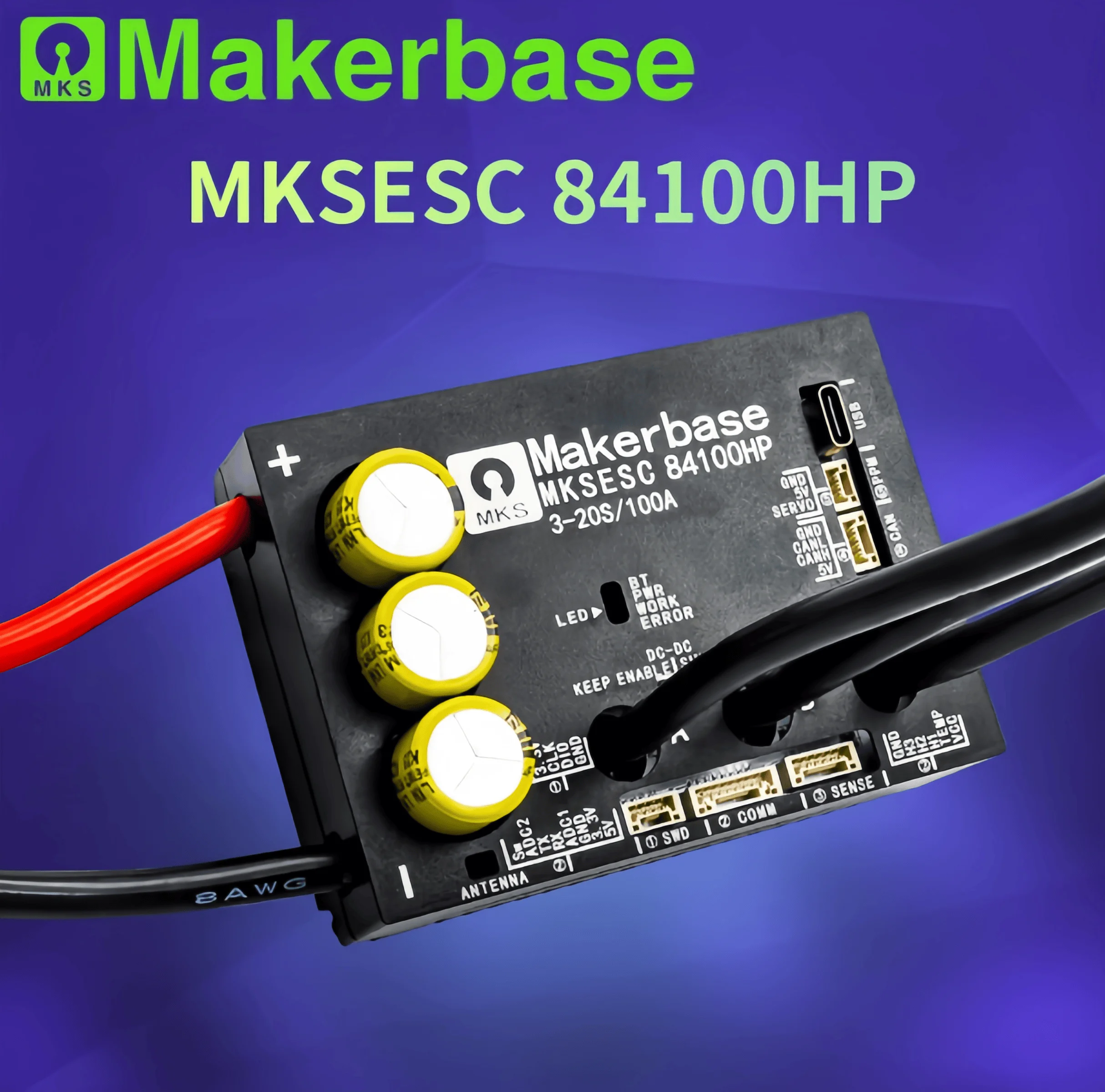 

Makerbase Electric Vehicle Controller 84V 100A High Current Benjamin ESC for Mountain Bikes and Skateboards (Accessories)