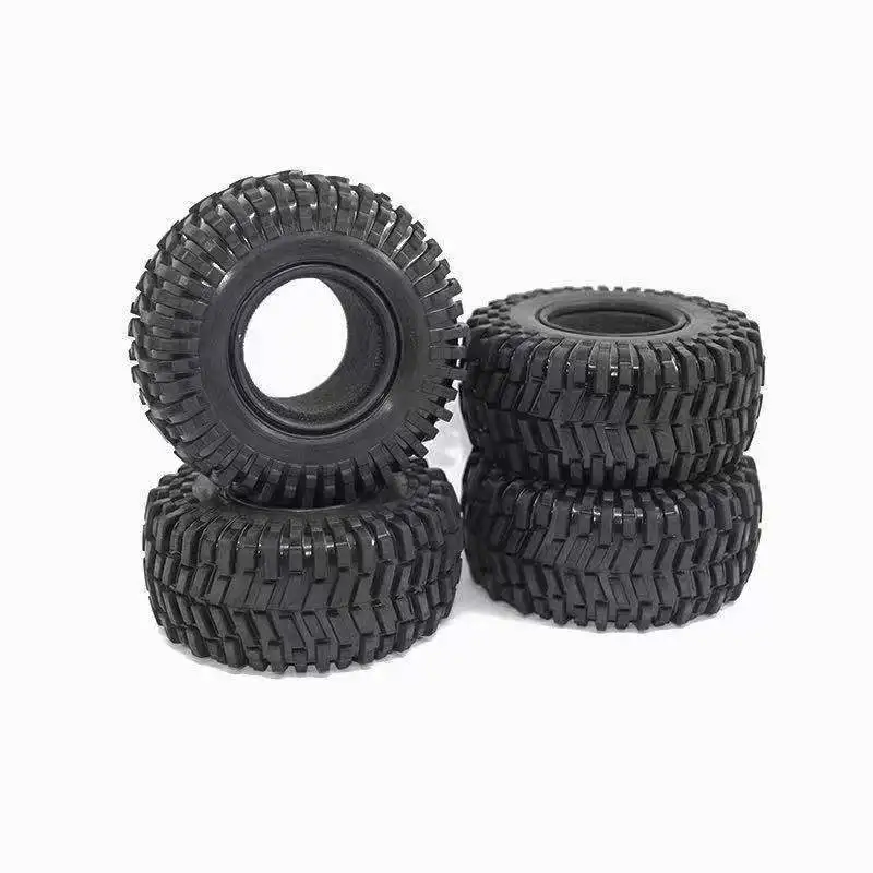 4PCS 125MM 2.2Inch Rubber Wheel Tires Tyre for 1/10 RC Crawler Car Axial SCX10 90046 RR10 Wraith Traxxas TRX4 TRX-6