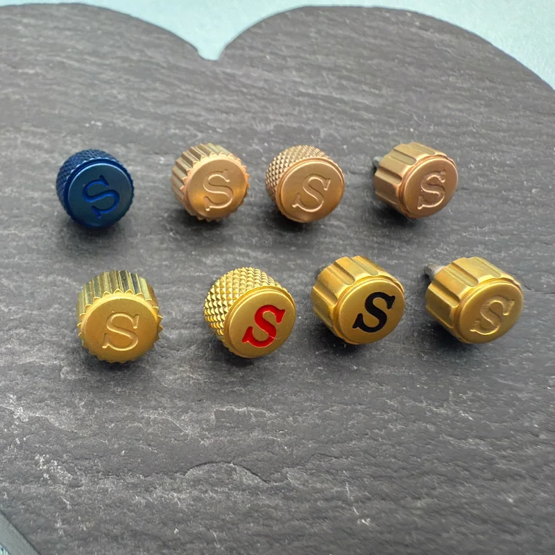 SKX007 Watch Crowns 7mm Crowns Silver/Rose/Black/Gold NH35 Watch Crowns Watch Parts Replacement S Crown for NH36 4R35 4R36