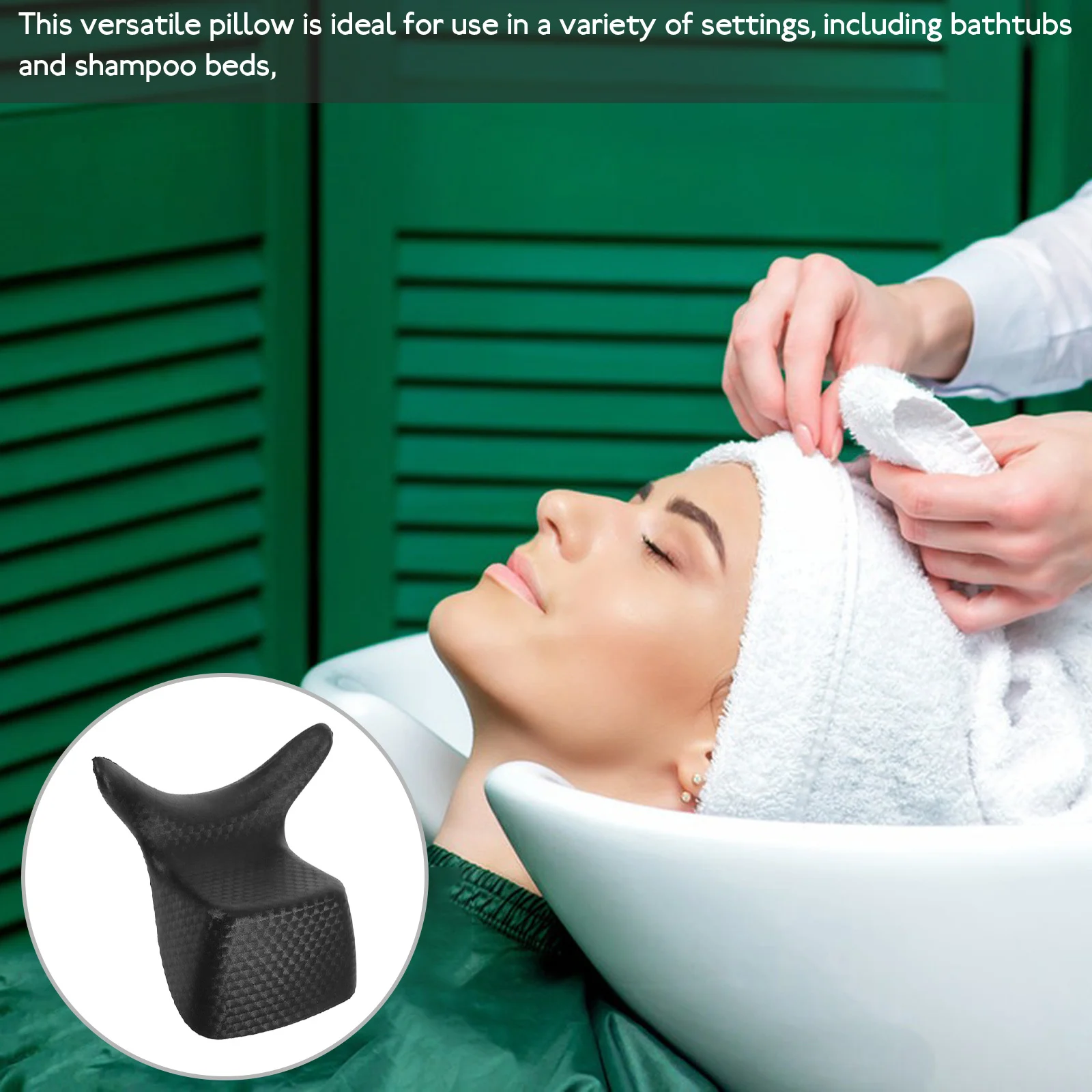 

Waterproof Shampoo Neck Rest Ergonomic Design Comfortable for Bathtub Hair Washing Salon Sink Pillow Full Body Bath Cushion