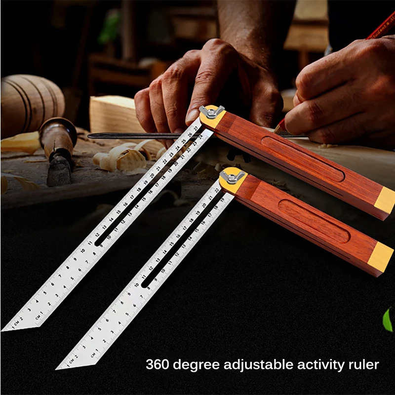 Multi Miter Angle Ruler Woodworking Scriber Dovetail Marking Jig Marking Gauge Stainless Polygon Bevel Angles Marking T-Ruler