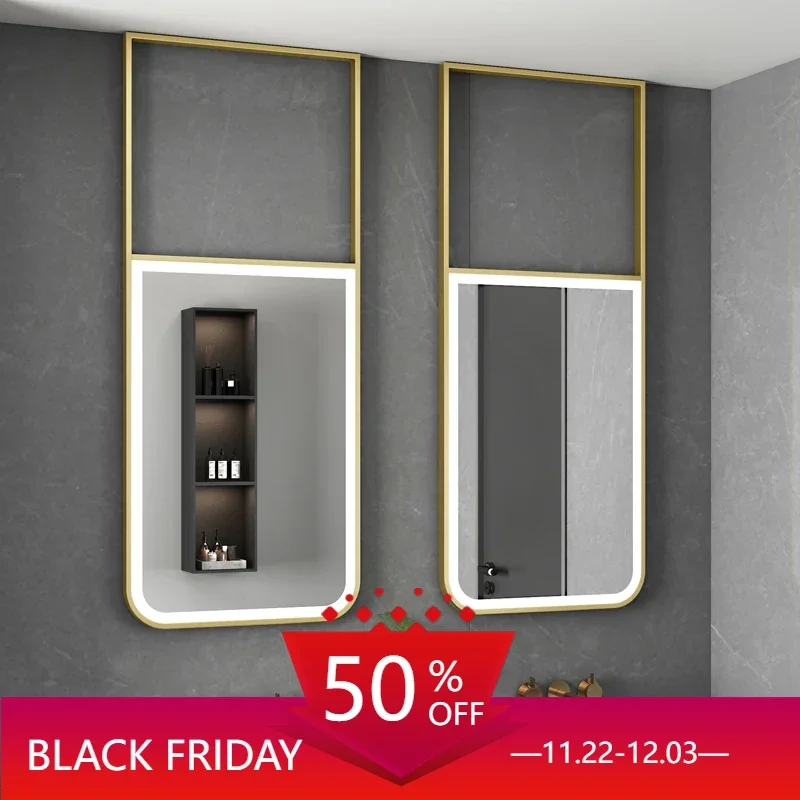 Led Smart Bathroom Mirrors Square Large Vanity Bathroom Mirror Lights Aesthetic Espejos Con Luces Home Improvement CC50BM