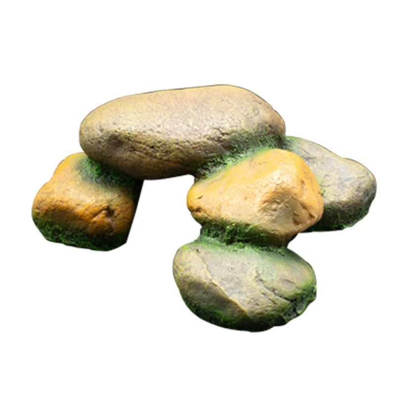 KX4B Aquarium Decor Rock Mountain Cave ปลาสำหรับถังเครื่องประดับ Tree Bark Shelters