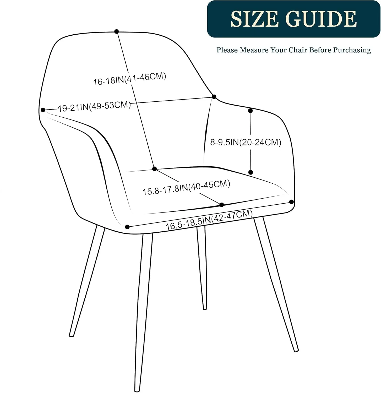 

Yonus Dining Room Chair Slipcovers Parsons Chair Covers Sets Armchair Covers Removable Chair Protector Cover Seat Slipcovers