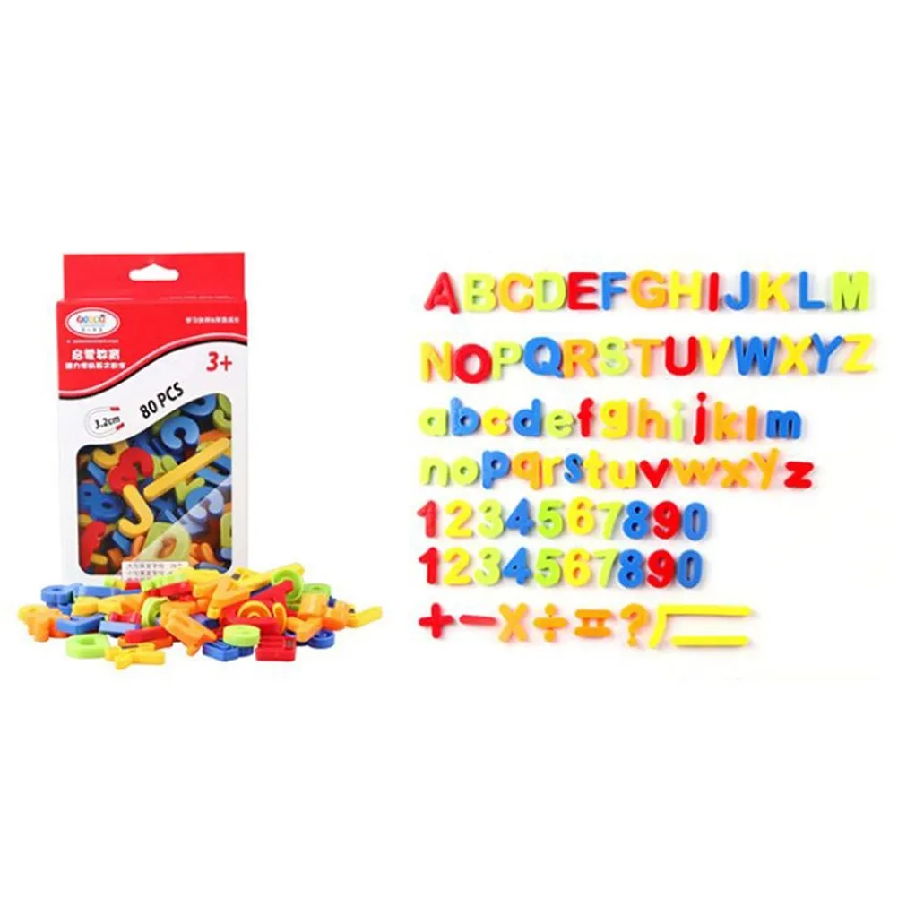 

80Pcs Magnetic Capital Letter Discs Color Mixing Early Childhood Education Enlightenment Set Holiday Party Craft Letters