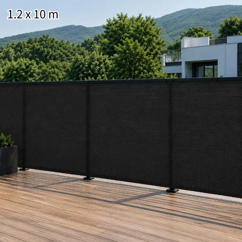 Buiten privacy-windbrekernet, stijlvol antraciet, 1,2 x 10 m, HDPE 75 g/m², praktisch privacy-scherm voor tuinen, patio's, balkons en buitenomheiningen