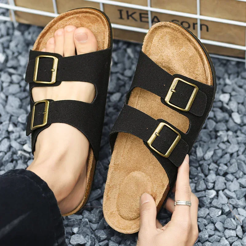 men womenSale Summer Slippers Indoor and outdoor Large size Outdoor Casual Cow Suede Sandals high end beach water proof shoes