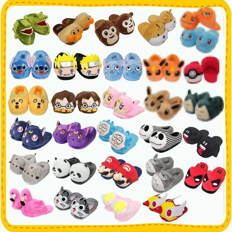 Pantofole invernali in cotone cartoon Stitch animation anime home pantofole in peluche amanti scarpe in cotone regalo