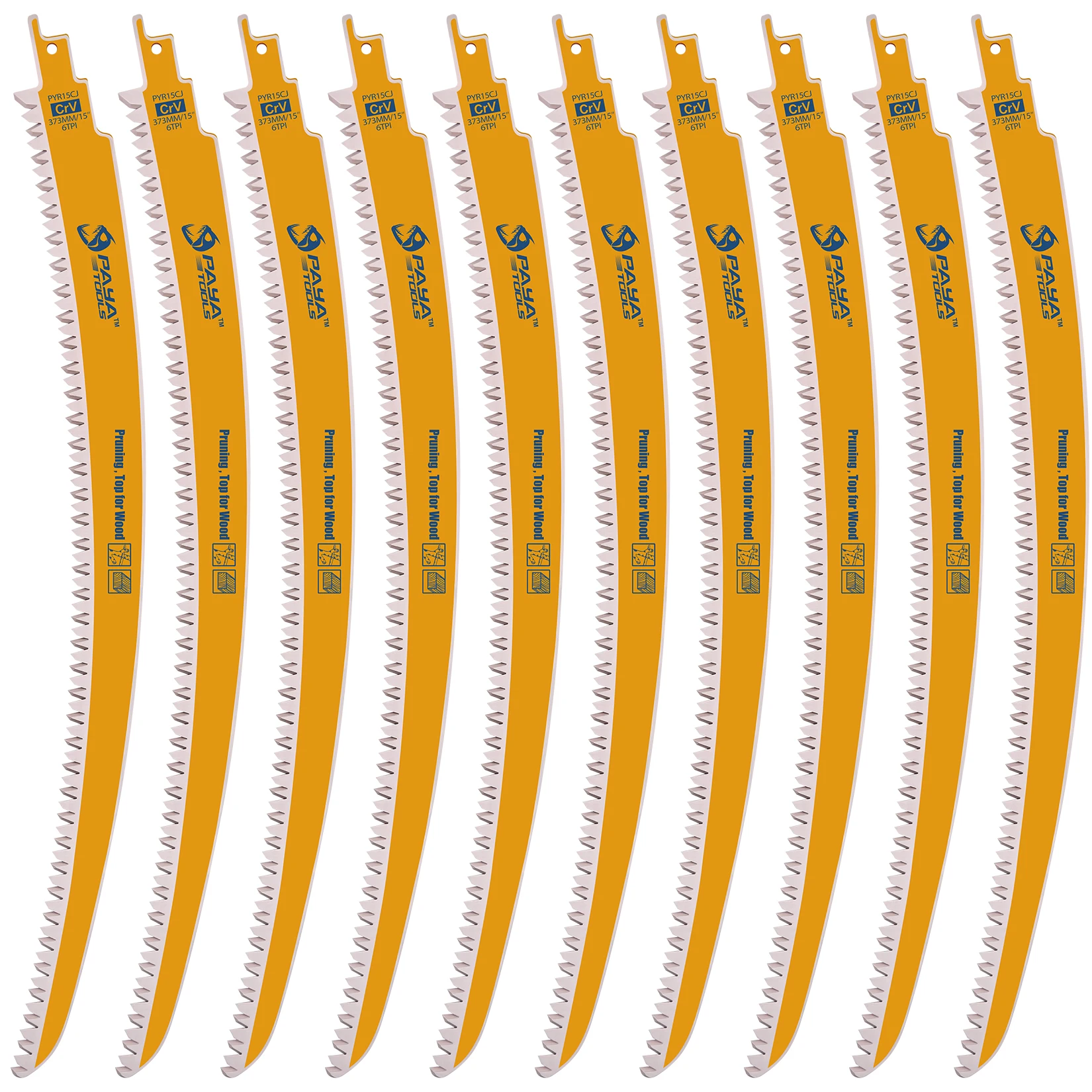 PAYA 15In Curved Pruning Reciprocating Saw Blades Japanese Teeth Three-Side Ground Design Tree Trimming Wood Cut Sabre Saw Blade