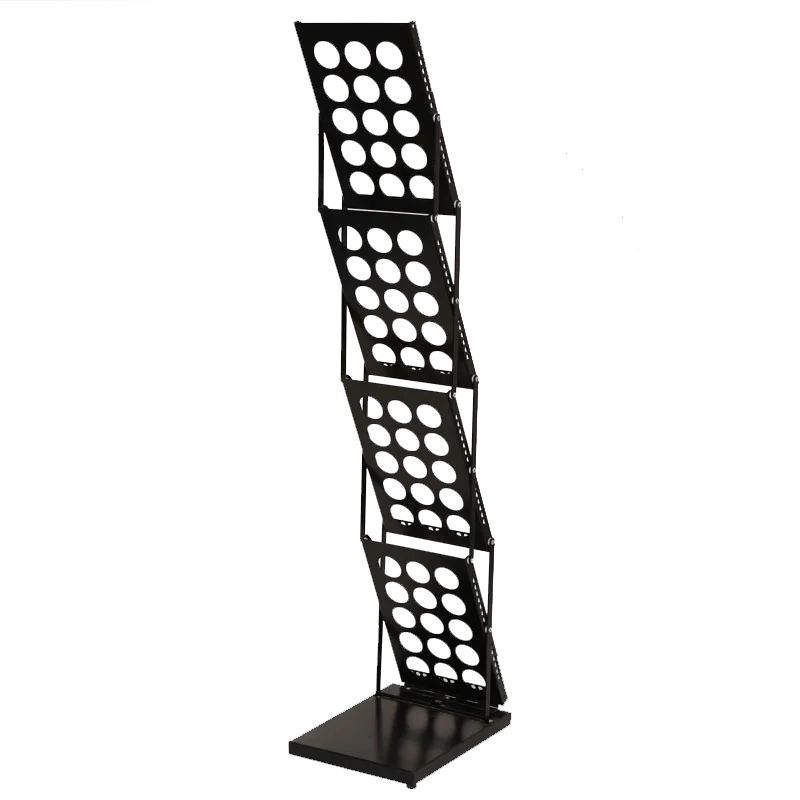 

Modern Portable Office Exhibition Display Stand Adjustable Black Iron A4 Brochure Holder Wholesale Model Magazine Rack Metal