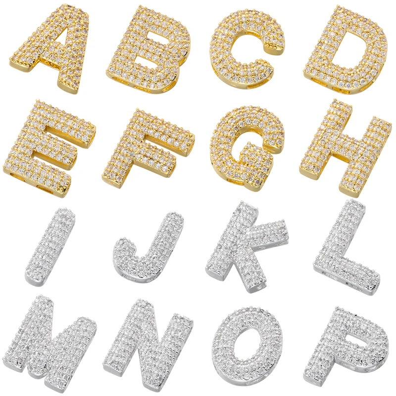 ZHUKOU Bubble 26 letters charms for jewelry making Cubic zirconia initial  jewelry pendants handmade Jewelry accessories VD1418