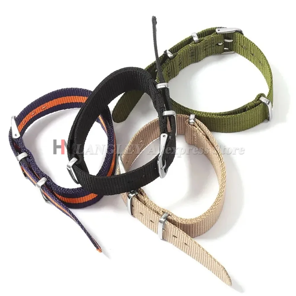 16mm 18mm 20mm 22mm Nylon-Armband für Sportuhren, Stoffgürtel-Zubehör mit Dornschließe, Schwarzes Uhrenarmband für Omega und Seiko – Detail 8