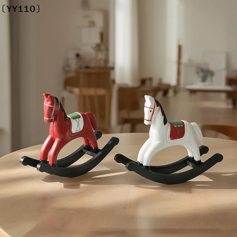 Wooden Rocking Horse Ornament Desk Decor Living Room Decor Balance Art Adornment Creative Gift Souvenir〔YY110〕 - Detail 1