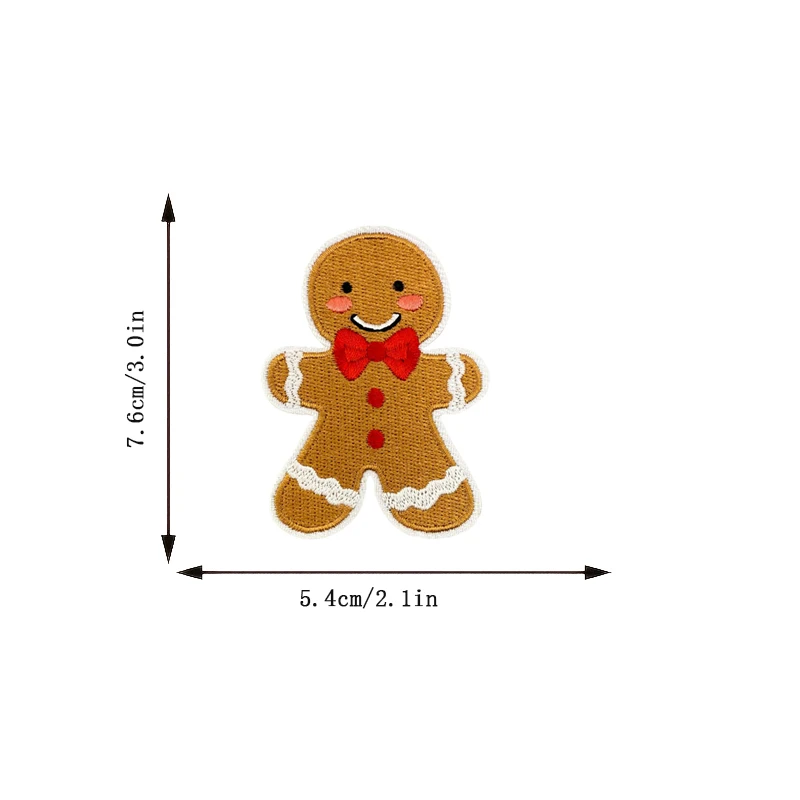 Gingerbread Man Patch, Iron-on/Sew-on For Clothing, Embroidered DIY Badge, Embroidered Patch For Jackets, T-Shirts, Bags, Hats