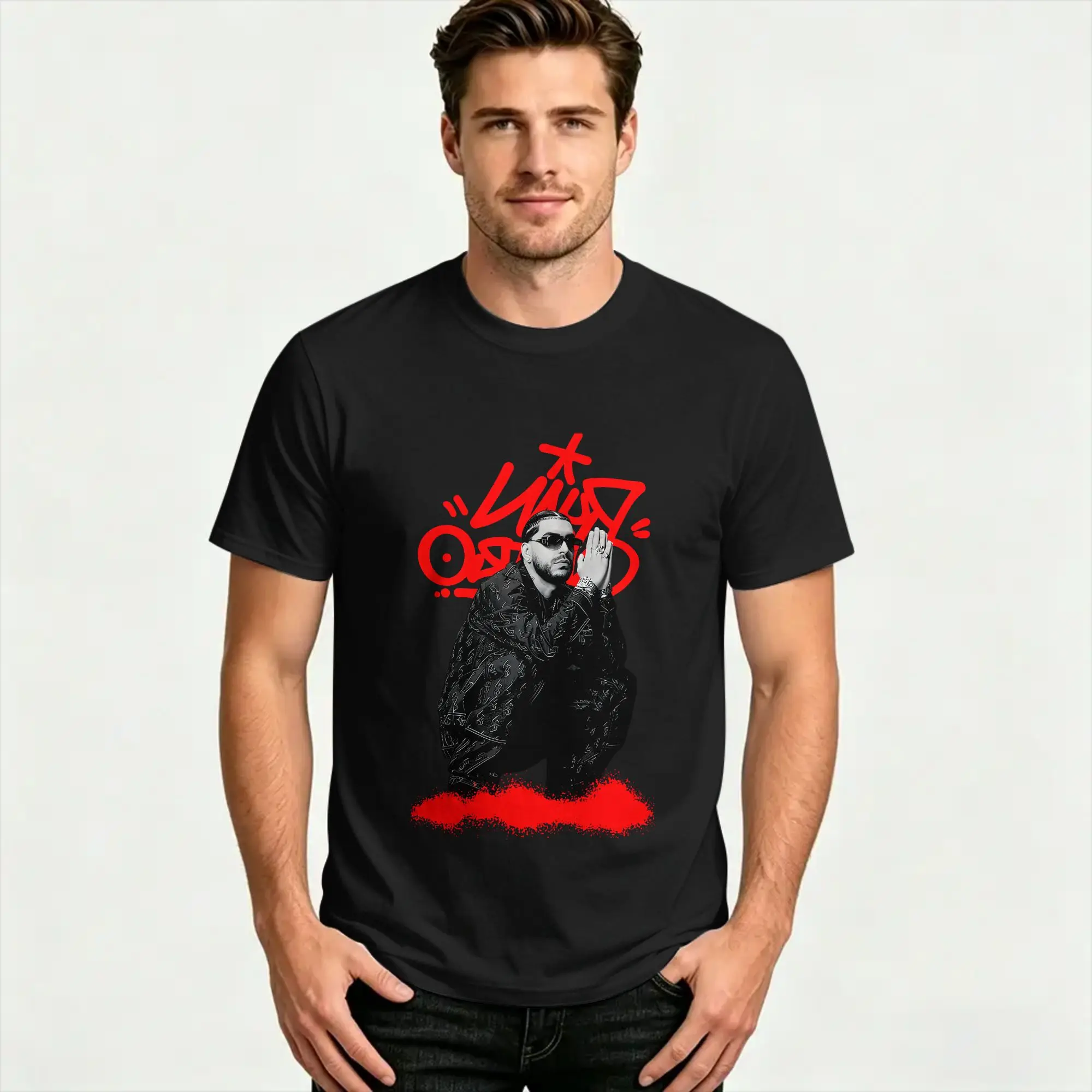 Ryan Castro singer  T-Shirt for Men  Creative 100% Cotton Tee Shirt O Neck Short Sleeve T Shirt Plus Size Clothes