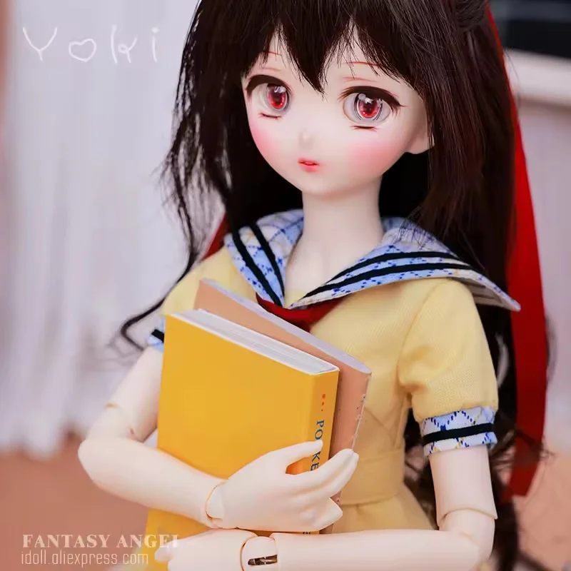 Fantasy Angel 1/4 Yoki BJD Doll MSD Resin Toys Campus Casual Style Dress Ball Jointed Doll Birthday Present Dolls for Girls