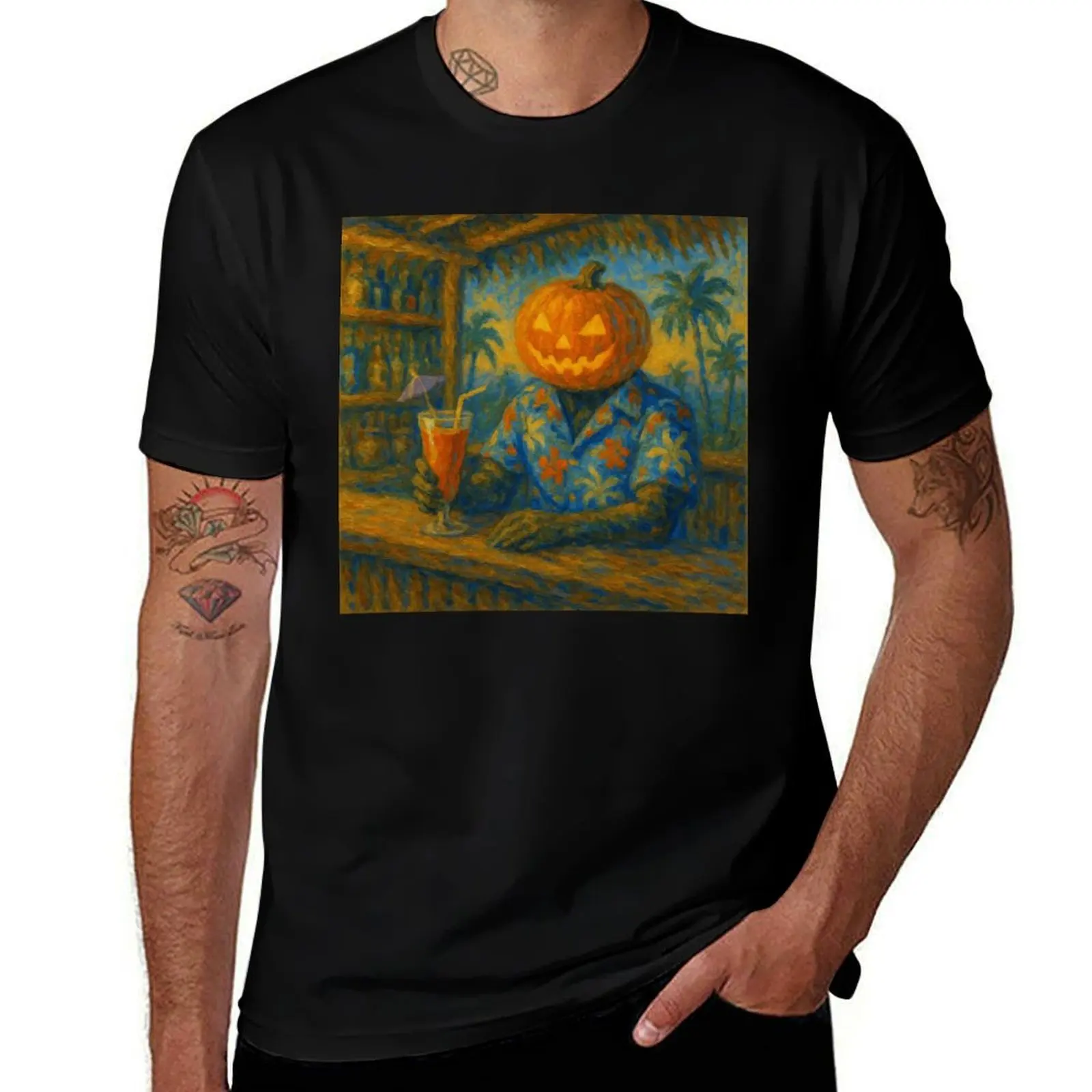 

The Headless Horseman’s Tropical Escape T-Shirt summer clothes new edition men clothings