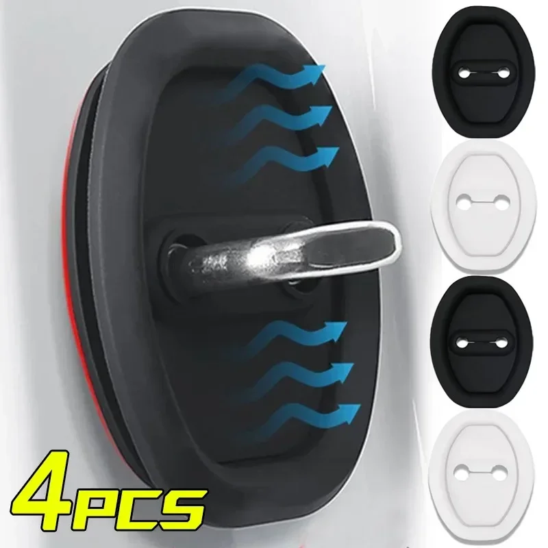 Universal Car Door Closing Shockproof Silicone Cushion  Mute Shock Absorber Protective Covers Car Door Latch Accessories