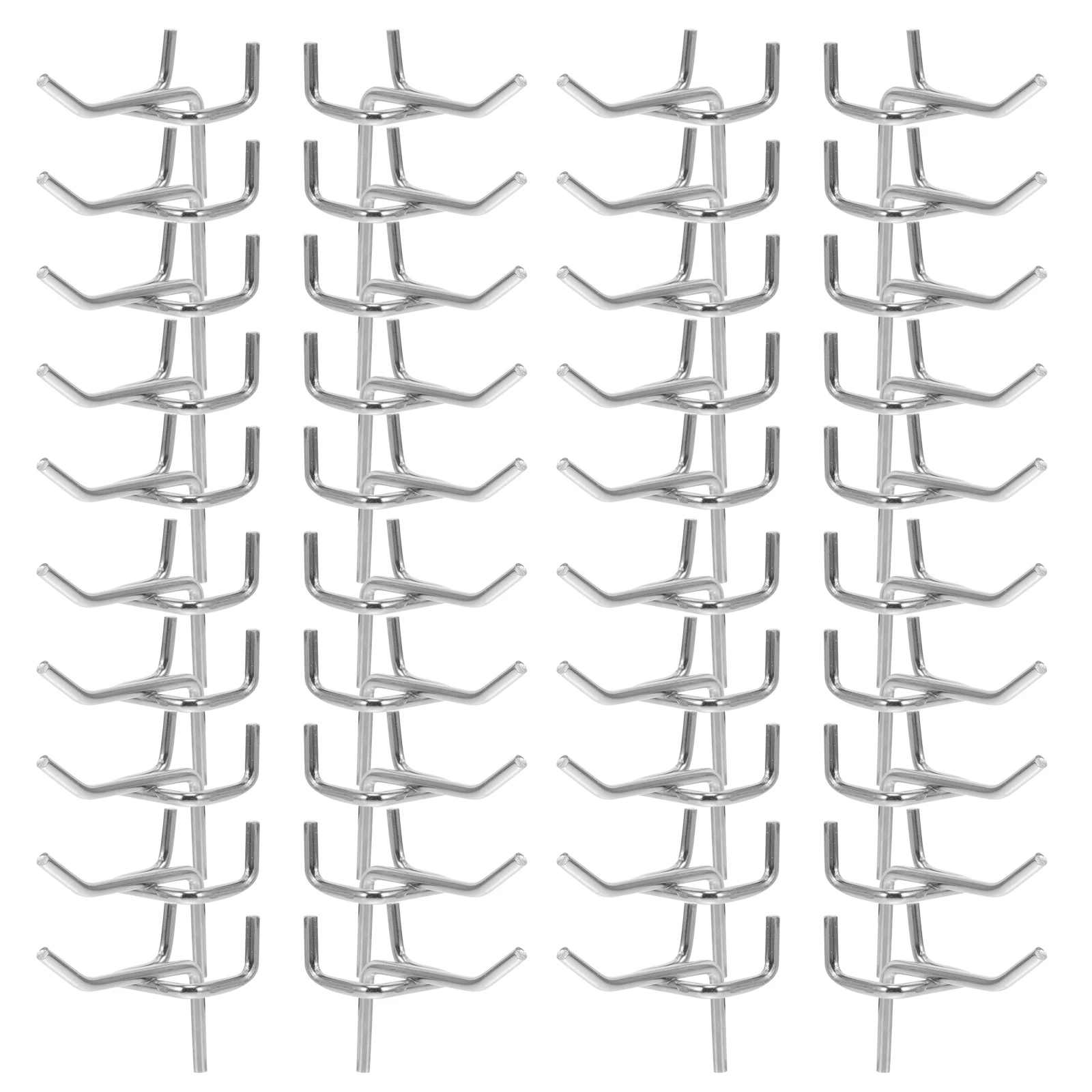 

50 pcs Tool Hooks Heavy Duty Wall Organizer Metal Shelving Hooks Pegboard Hangers Small Holders Crafts Garage Electroplated Long