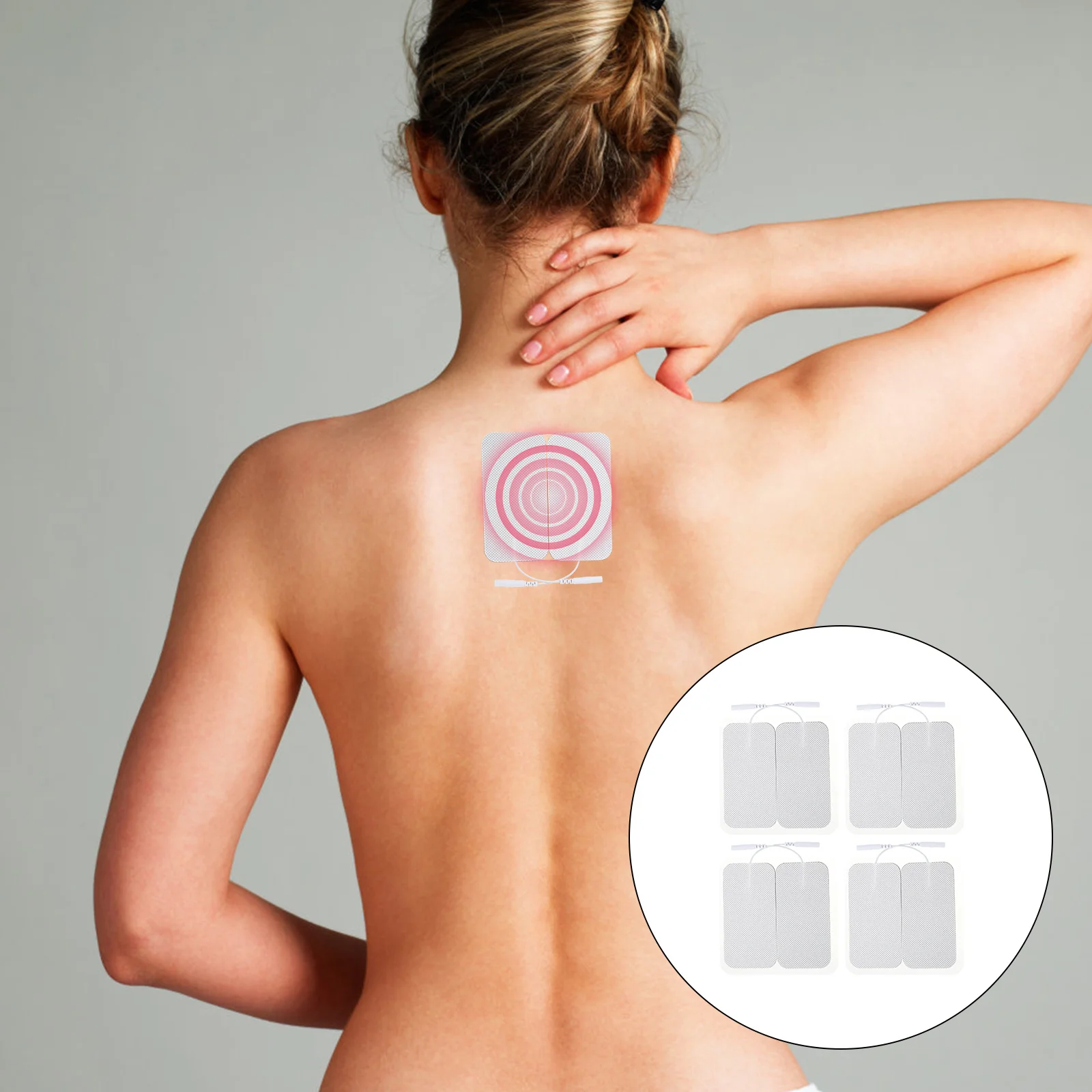 

8Pcs Electrode Pads Self-Adhesive Muscle Stimulator Massage Pads Non-Corrosive Snap Connectors Physiotherapy Unit