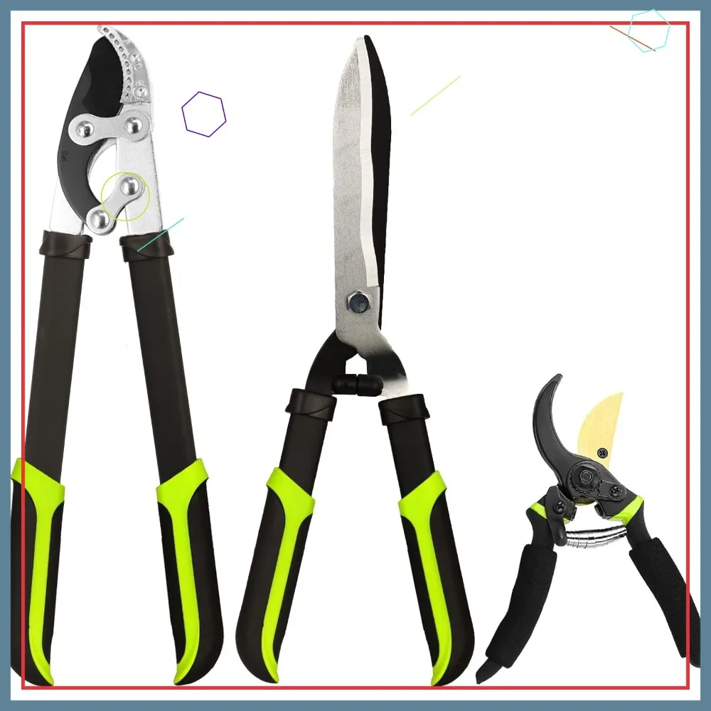 

Профессиональный набор садовых секаторов из 3 предметов — острые ножницы для живой изгороди, кубики для деревьев и кубики для ветвей для легкой работы в дворе