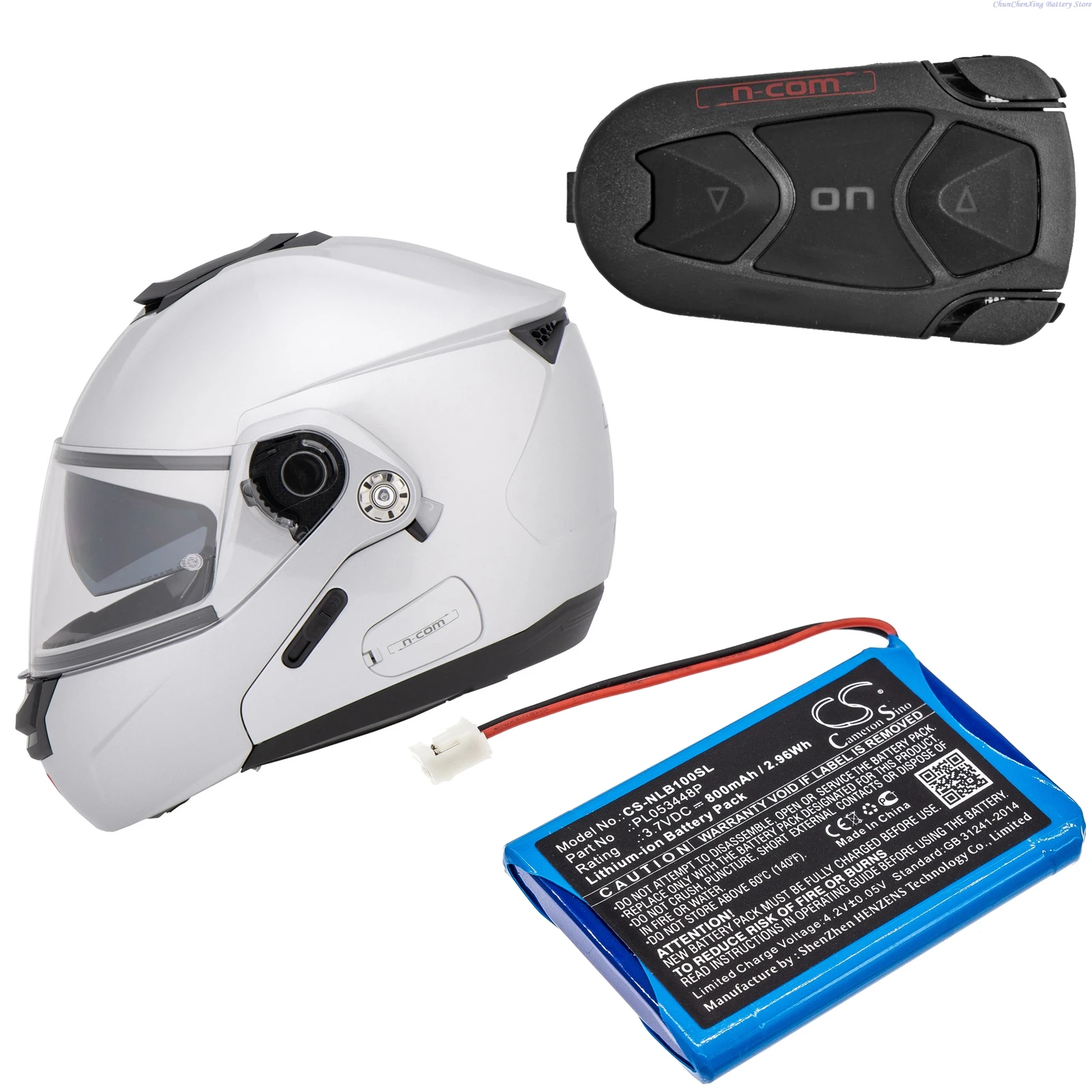 

2025 3.7V 800mAh Wireless Headset battery PL053448P for Nolan N-COM B1,N71,N85,N86,N103,N43E Air,N43 Air,N4,B901R,B901L,B5